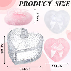 Tioncy crystal puff jar with lid shows clear glass storage