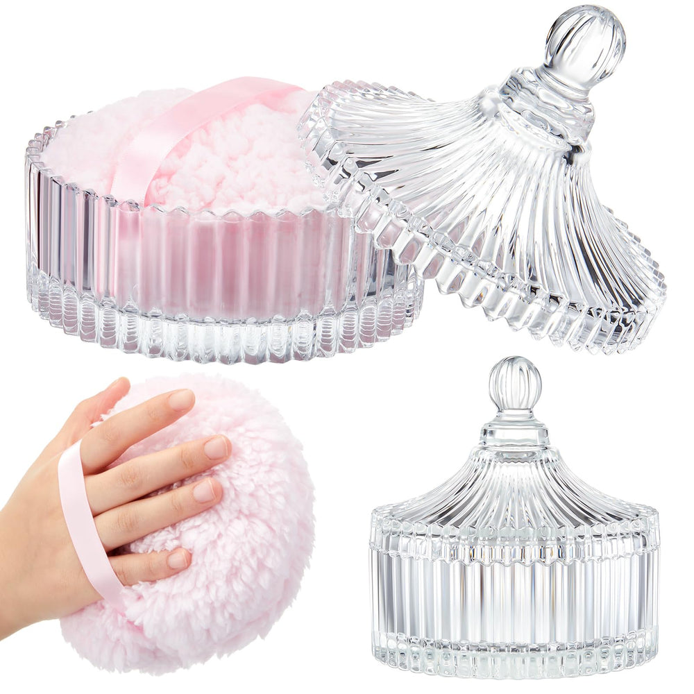 Tioncy glass crystal dusting container showcases a clear design for elegant storage.