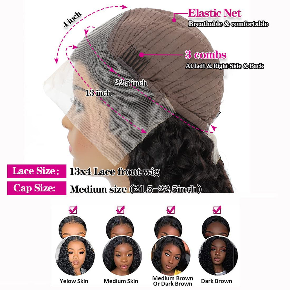 Tipiuli Deep Wave Wig baby hair pre-plucked for natural look
