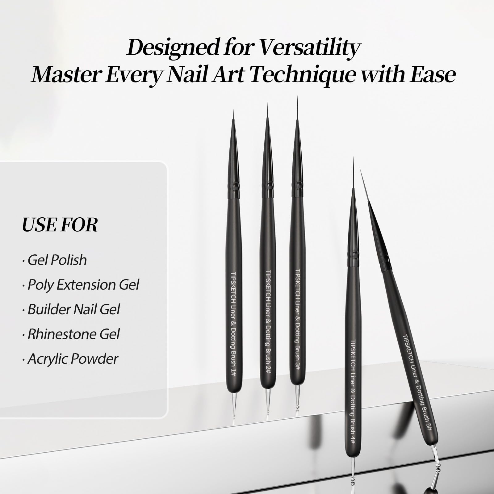 Tipsketch 20mm liner brush for sweeping border lines.