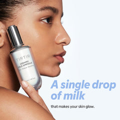 TIRTIR Ceramic Milk Ampoule texture swatch revealing silky, fast-absorbing hydration.
