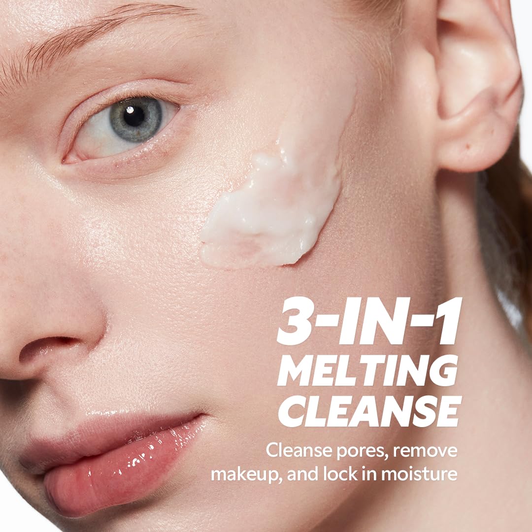 TIRTIR Hydro Boost cleansing balm bottle pour demonstrates easy makeup removal