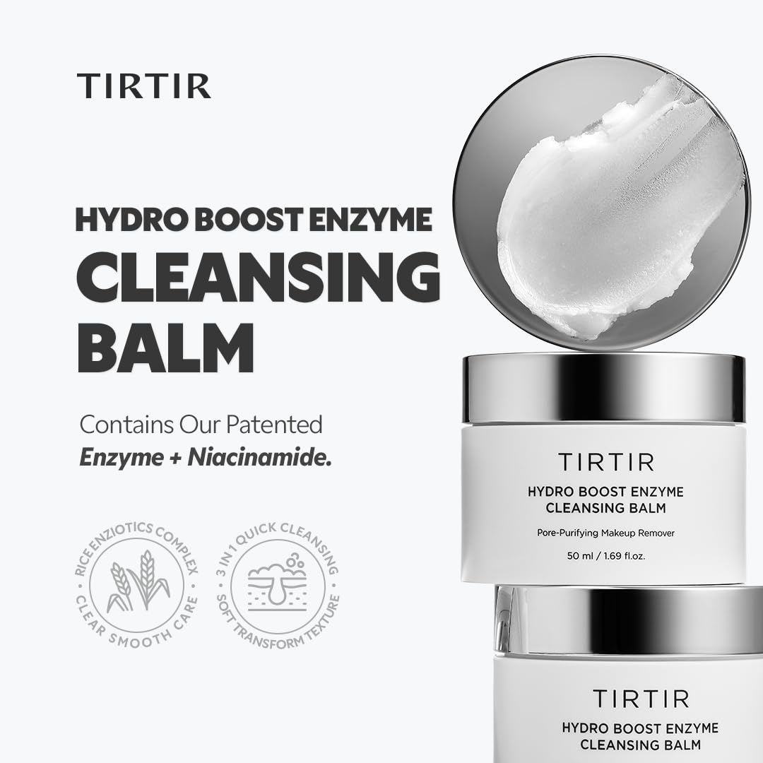 TIRTIR Hydro Boost balm texture close-up highlights enzyme powered exfoliation
