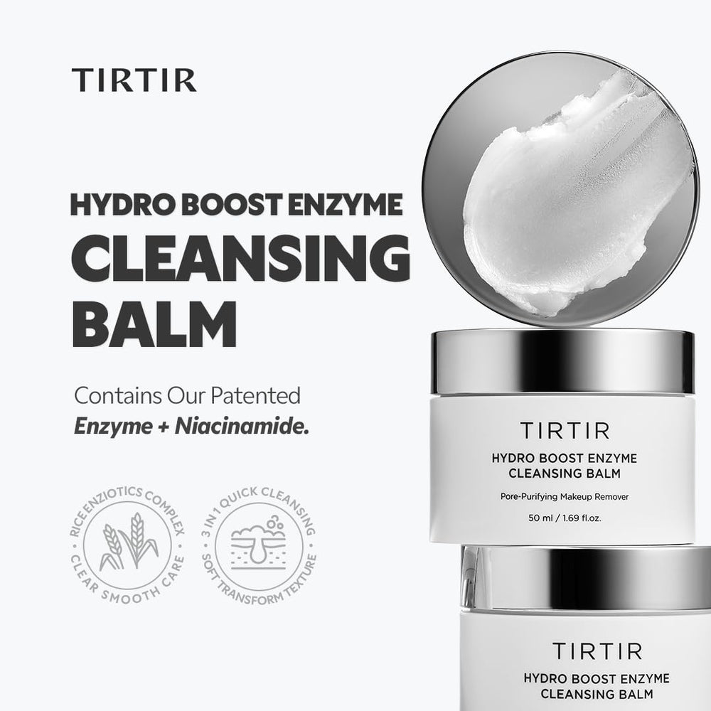 TIRTIR Hydro Boost balm texture close-up highlights enzyme powered exfoliation
