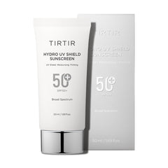 TIRTIR Hydro UV Shield cream texture shown during smooth application.