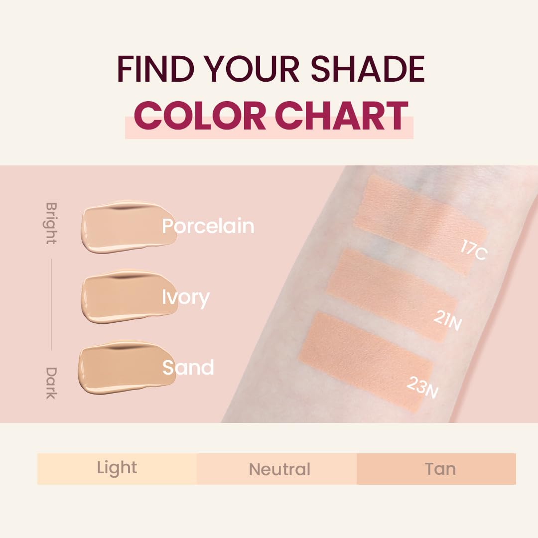 TIRTIR high coverage finish helps even skin tone without heaviness.