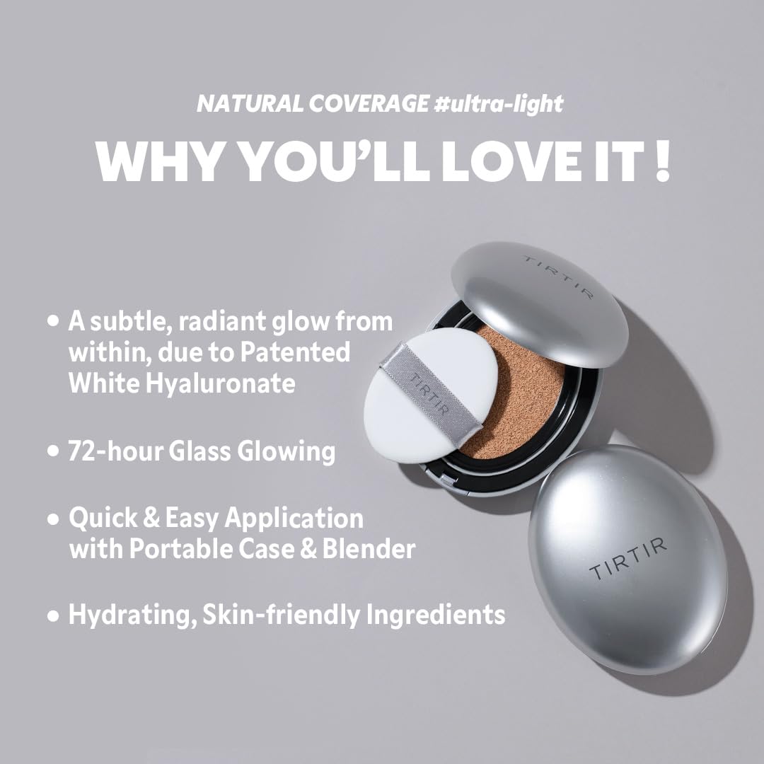 Swatch of TIRTIR Cushion on skin demonstrating natural coverage