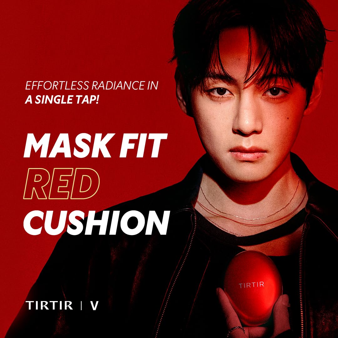 TIRTIR cushion application close-up shows seamless buildable coverage