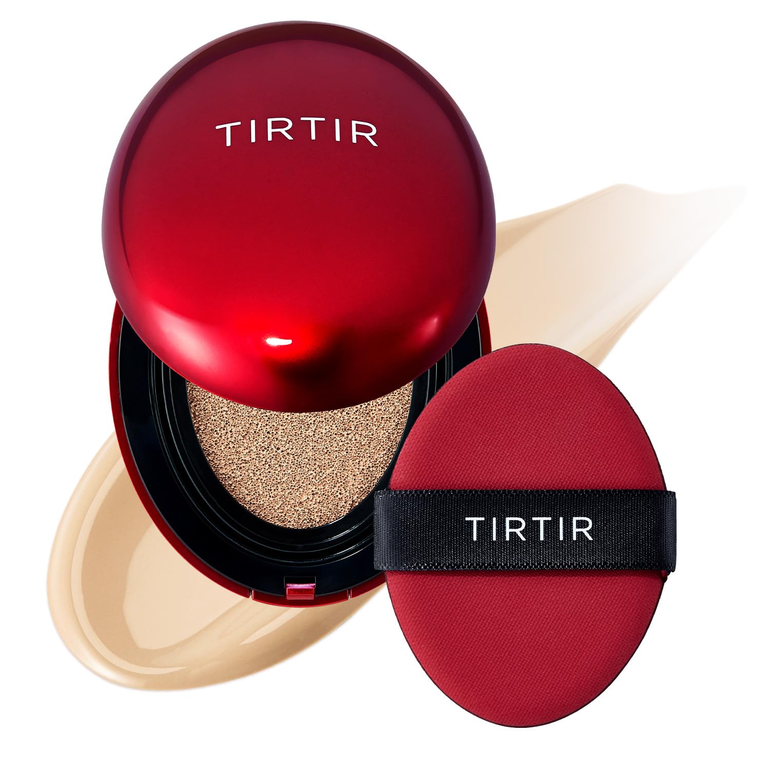 TIRTIR Mask Fit Red Cushion compact open for on-the-go buildable coverage.
