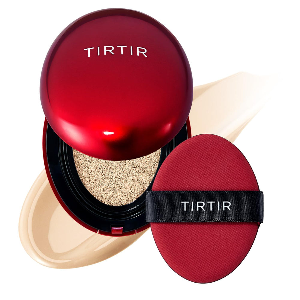 TIRTIR Mask Fit Red Cushion compact shown for on-the-go touch-ups with full coverage.