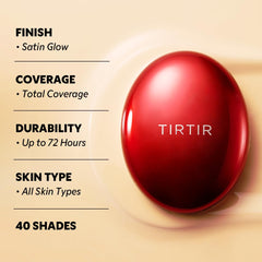 TIRTIR Mask Fit Red Cushion glow finish captures satin sheen for natural luminosity