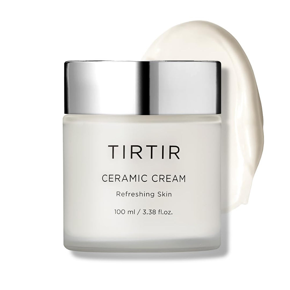 TIRTIR Natural Ceramide Cream bottle glow suggests rich hydration for radiant skin.