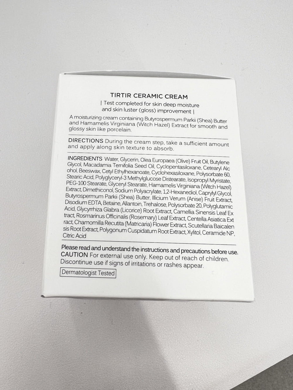 TIRTIR Natural Ceramide Cream glass-skin effect hints at dewy, healthy-looking skin.
