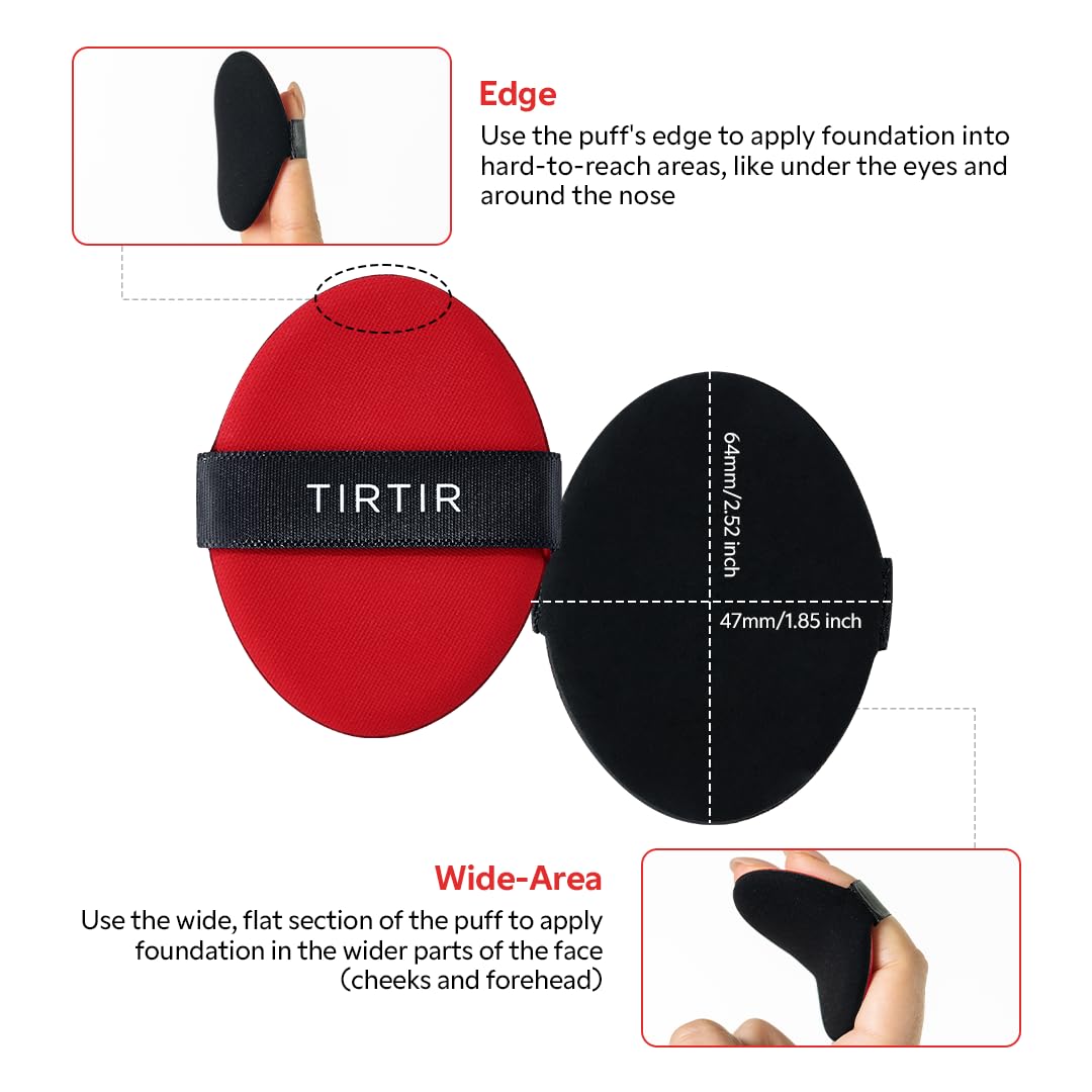 TIRTIR Soft-shell Cushion Puff fiber-detail emphasizes its plush, skin-friendly surface