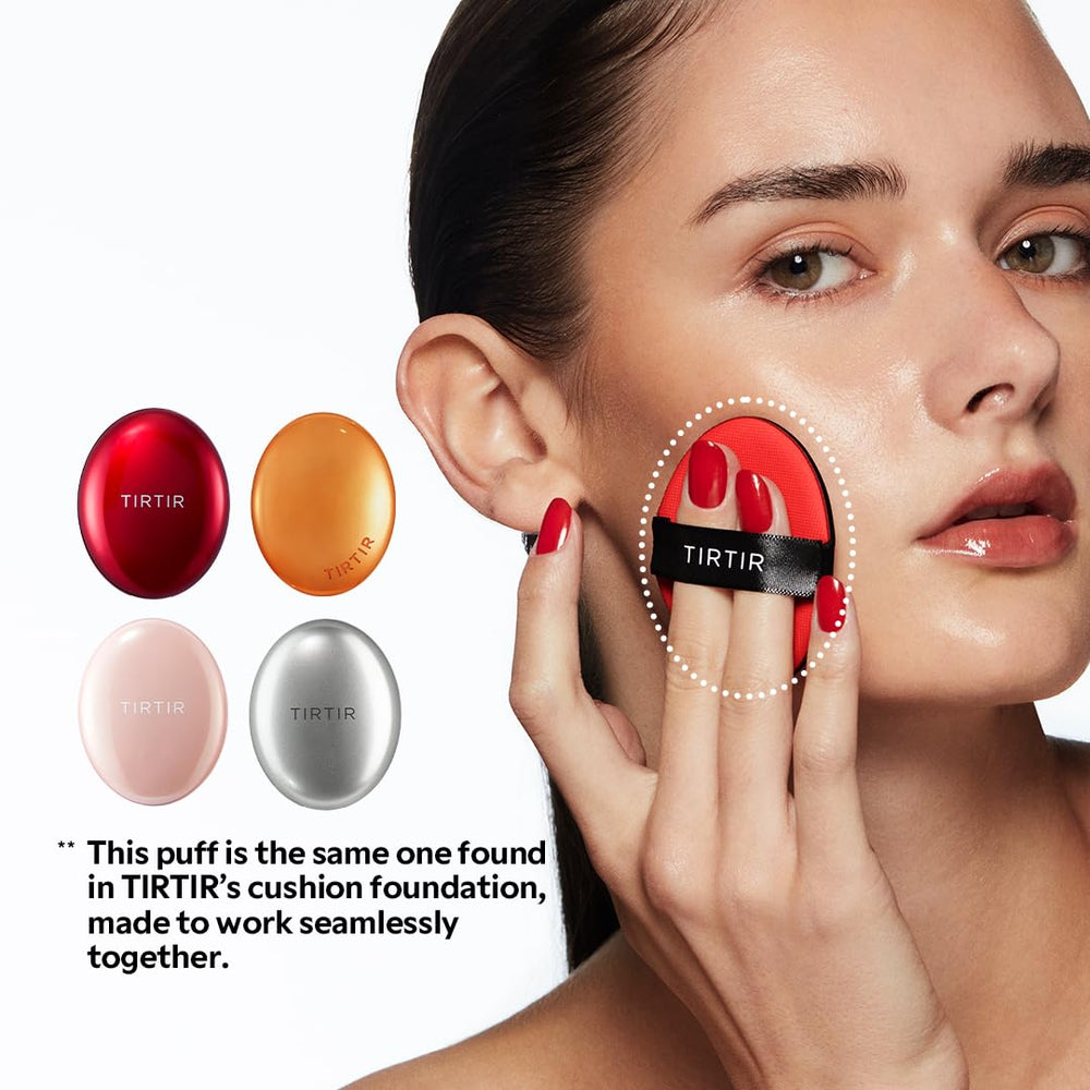 TIRTIR Soft-shell Cushion Puff packaging highlights a portable 5EA set for touch-ups