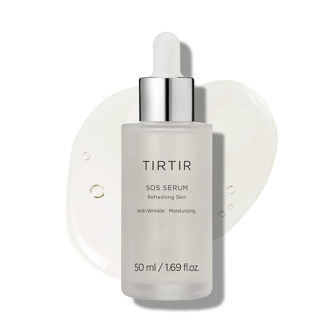 TIRTIR SOS Serum bottle with pump for easy, hydrating application.