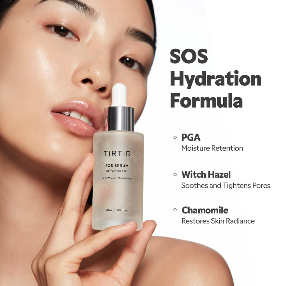 TIRTIR SOS Serum fragrance-free label indicating a gentle formula.