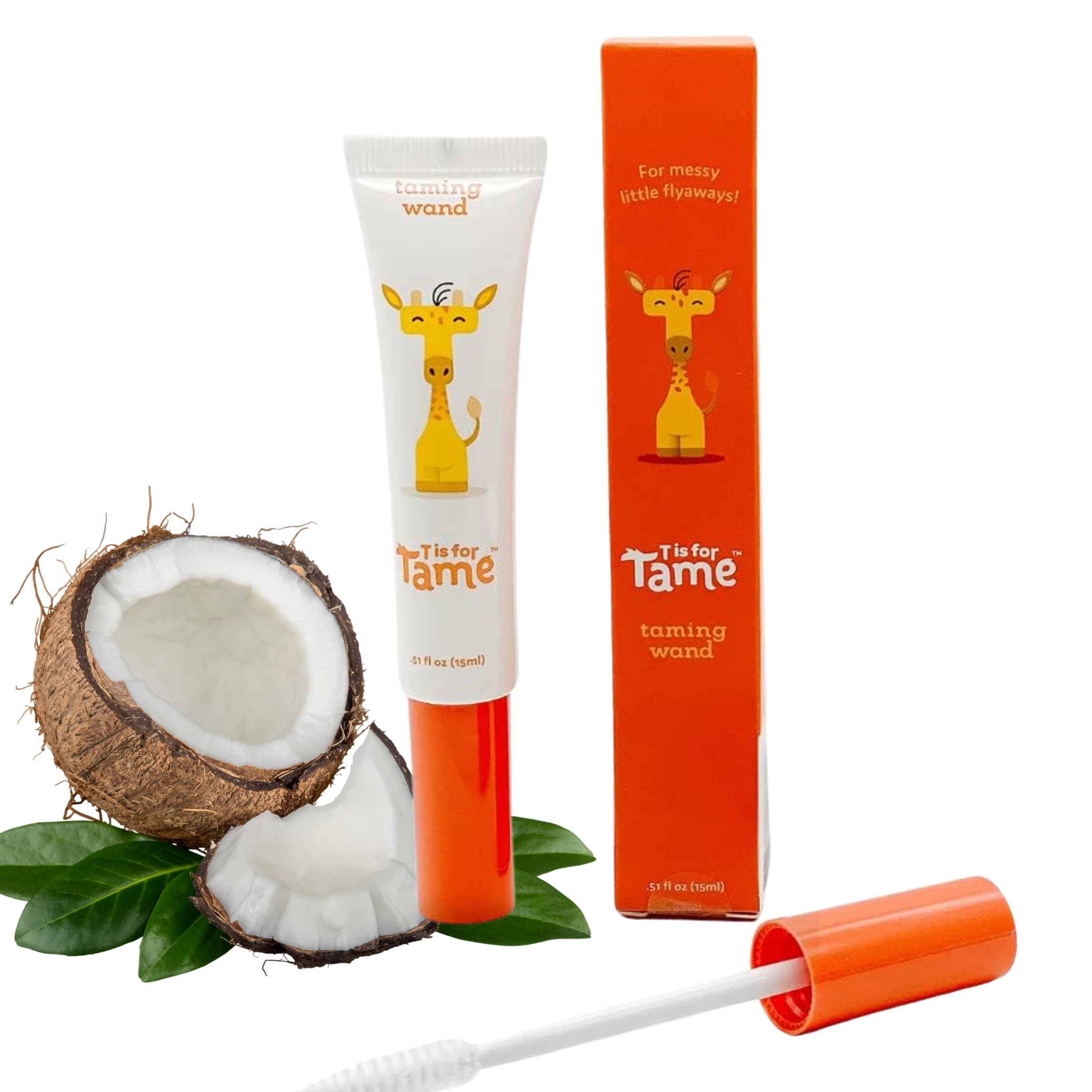 T is for Tame hair taming wand smooths flyaways for quick toddler touch-ups.