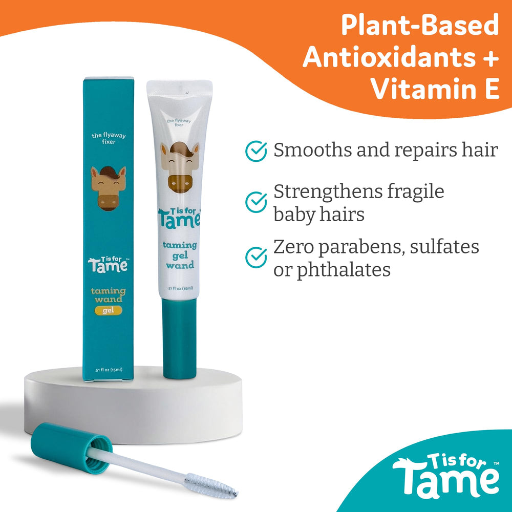 T is for Tame Gel Wand smooths frizz and static without weight or residue.