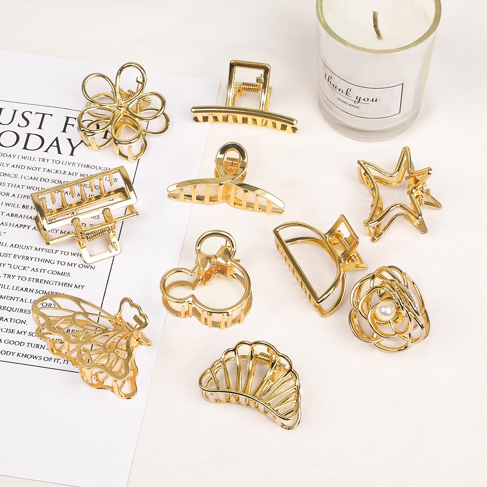Tisenla gift-ready hair accessories set in a sleek gold finish.