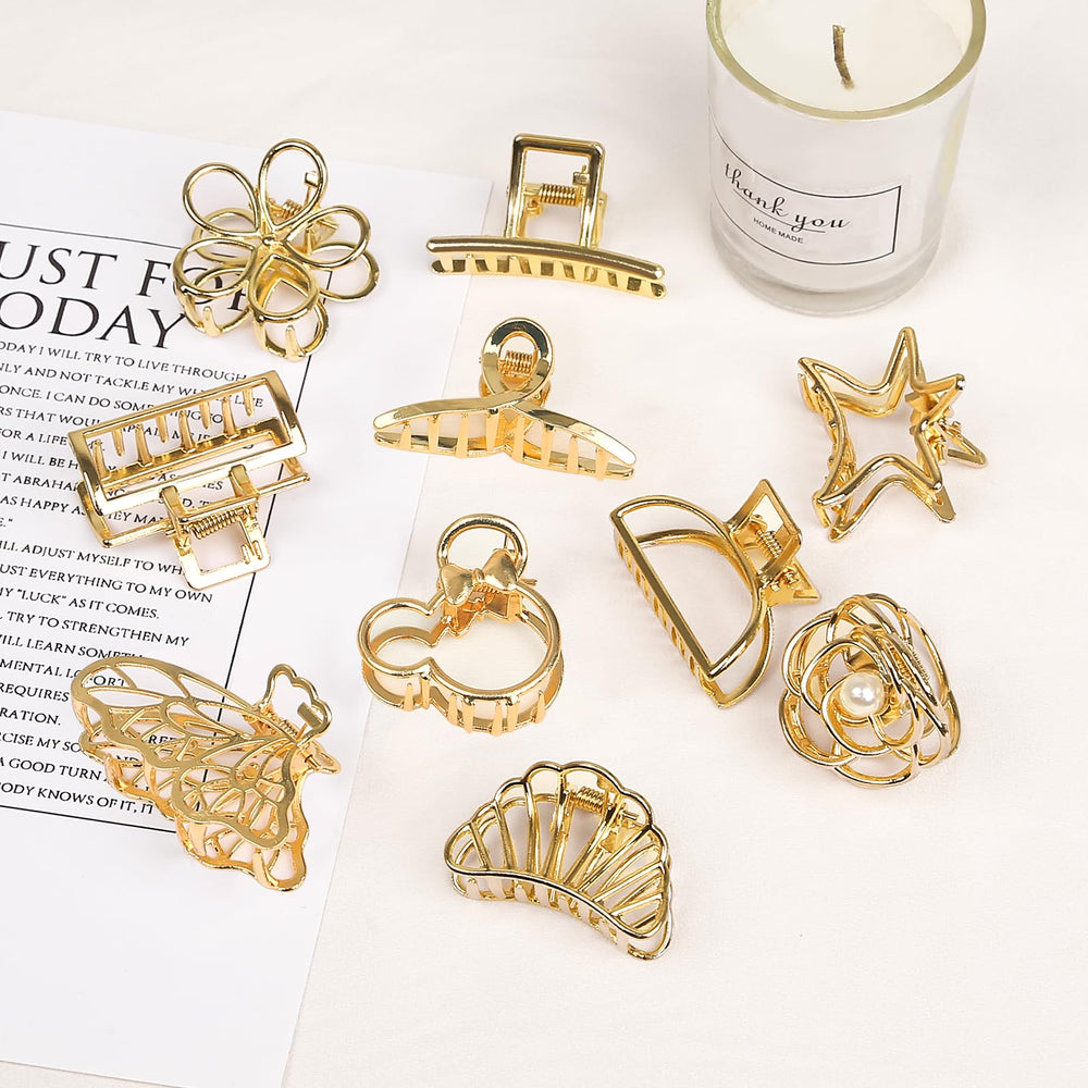 Tisenla gift-ready hair accessories set in a sleek gold finish.