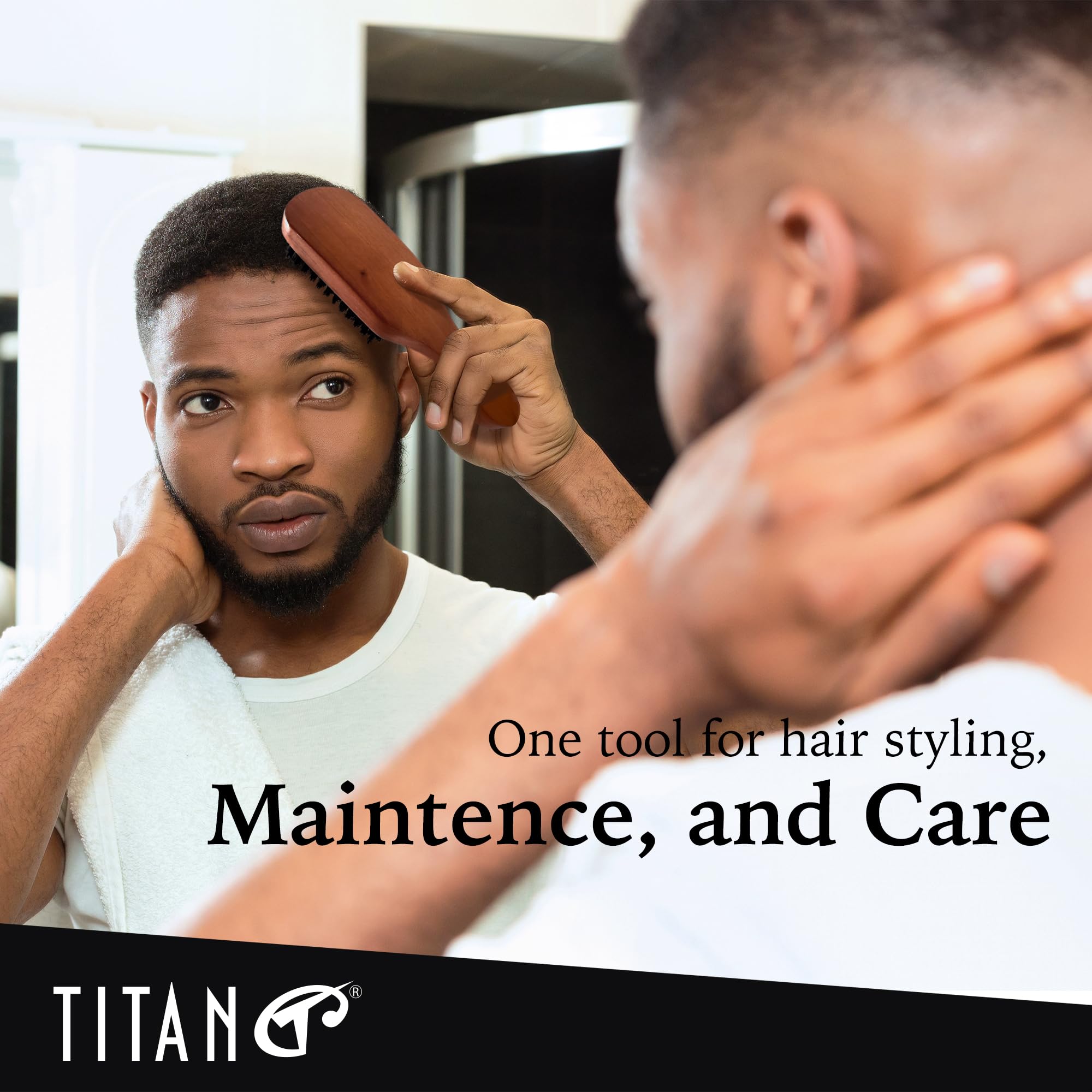 Close-up of Titan Club Wave Brush bristles illustrating oil distribution benefits.