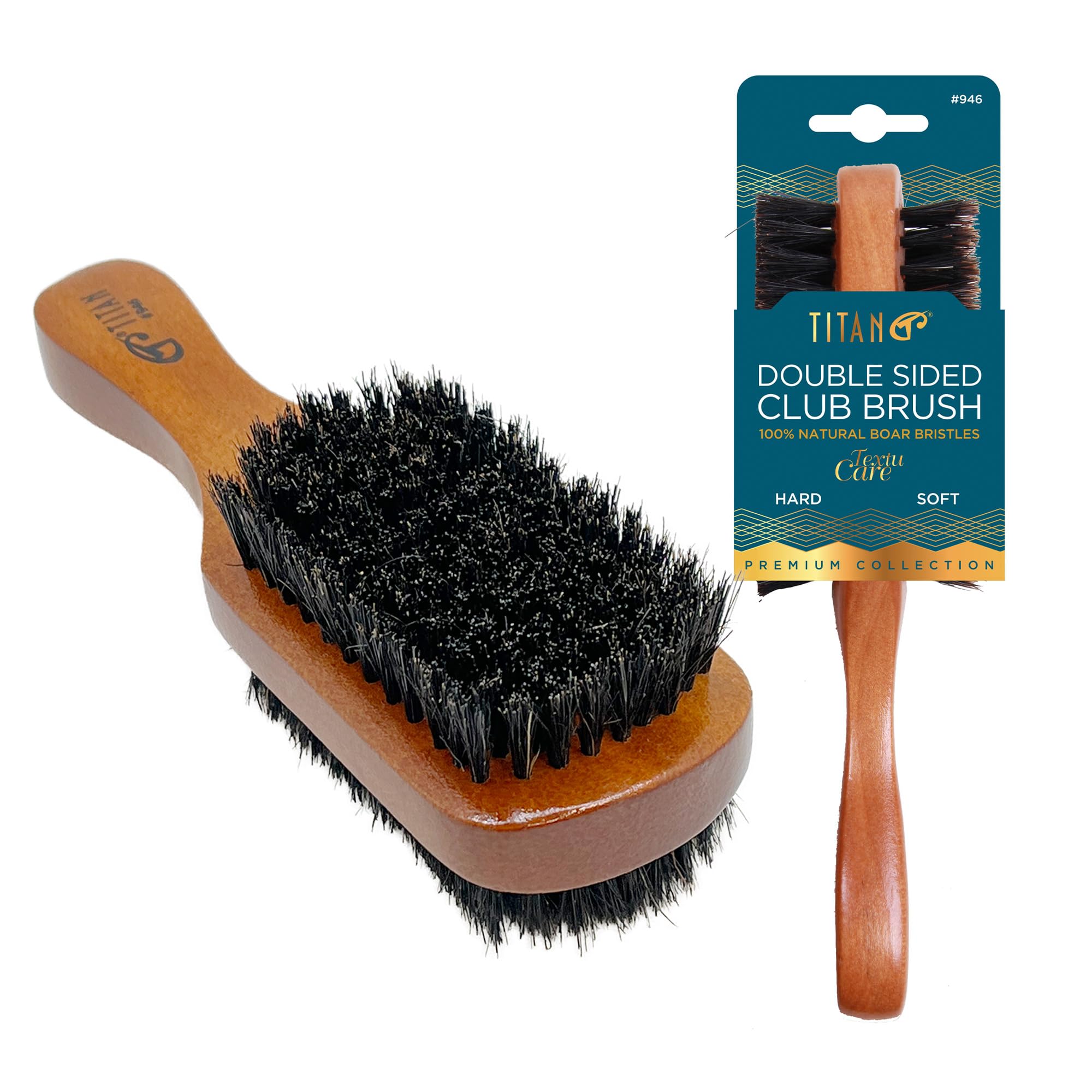 Titan Double-Sided Brush with firm and soft bristles for versatile grooming