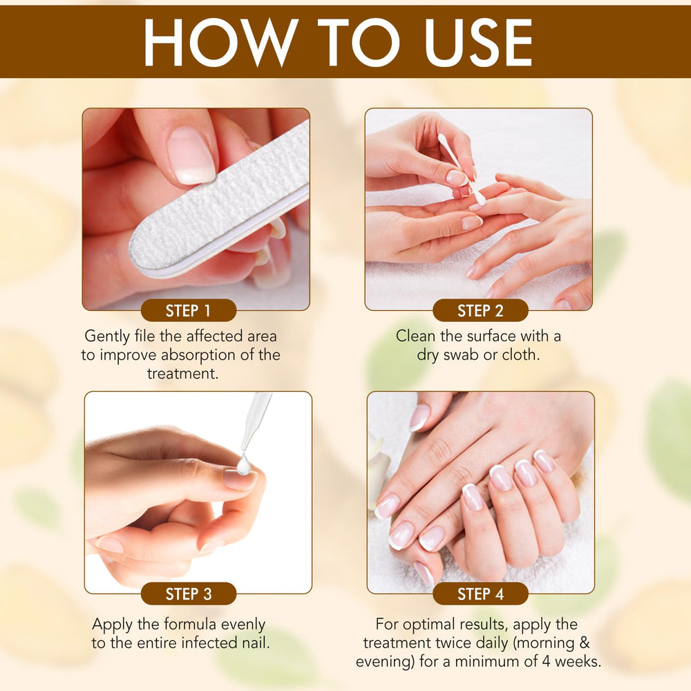 Tiuedu Ginger Nail Oil on hands highlighting moisturized nails and cuticles.
