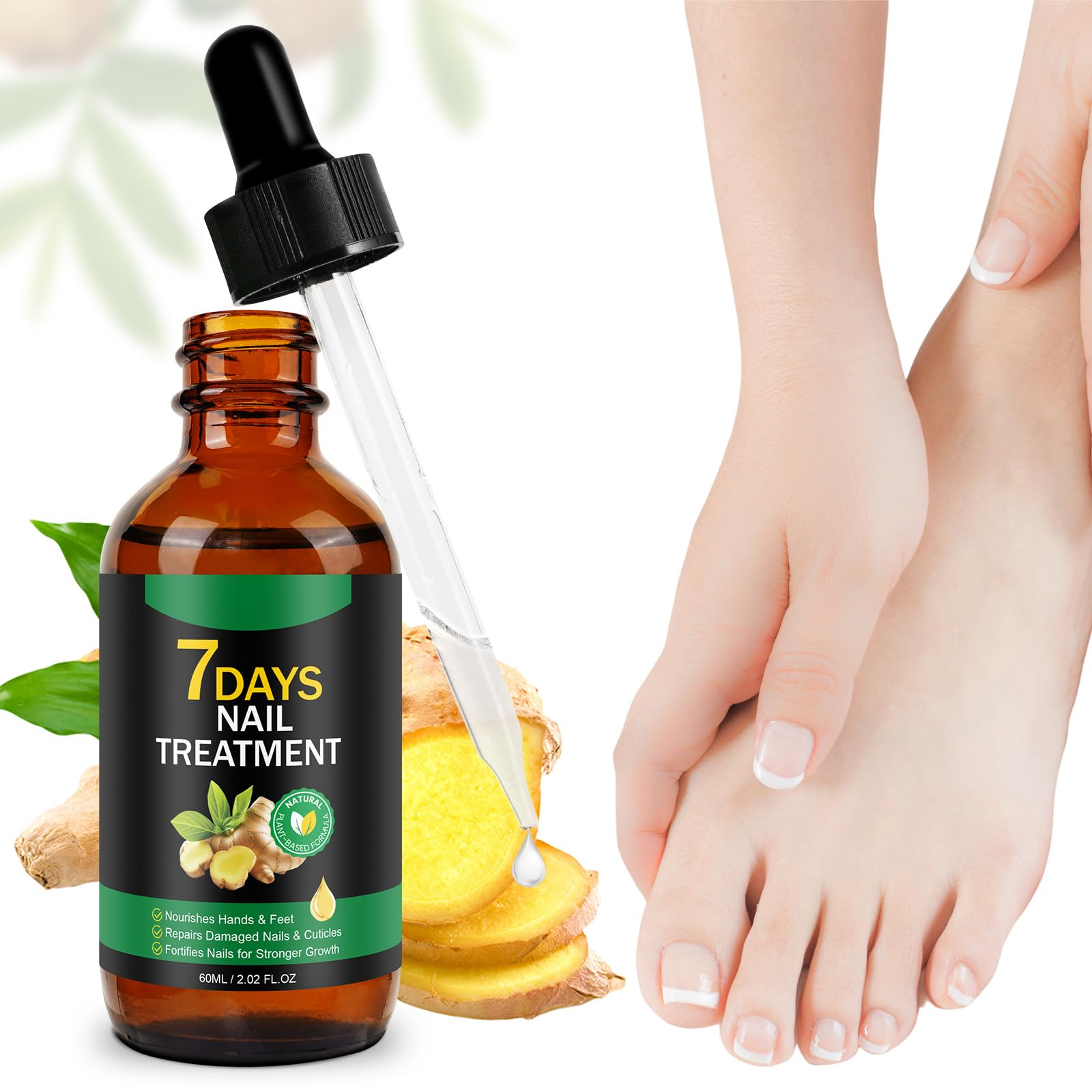 Tiuedu Ginger Nail Serum closeup with smooth texture for quick absorption.