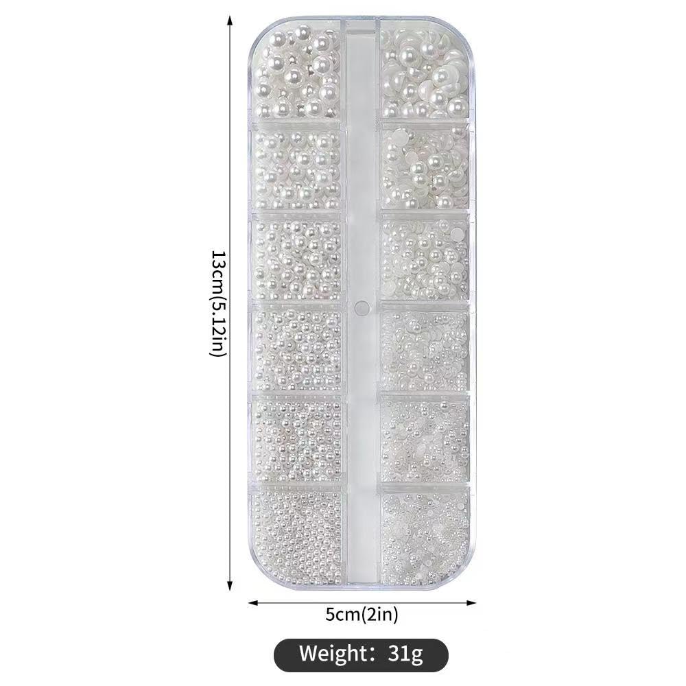 Tiwnefua 24Grid flatback crystals shine on nails.