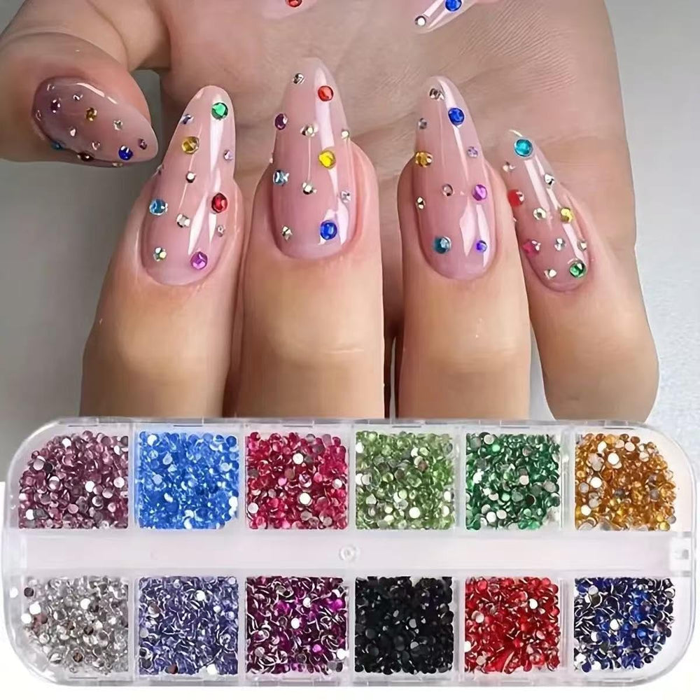 Tiwnefua 24Grid versatile kit for creative nail embellishments.