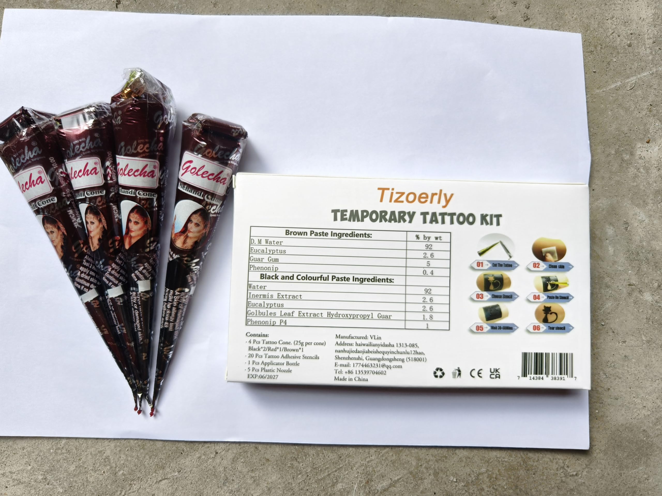 Tizoerly kit box showcases all included components for quick setup.