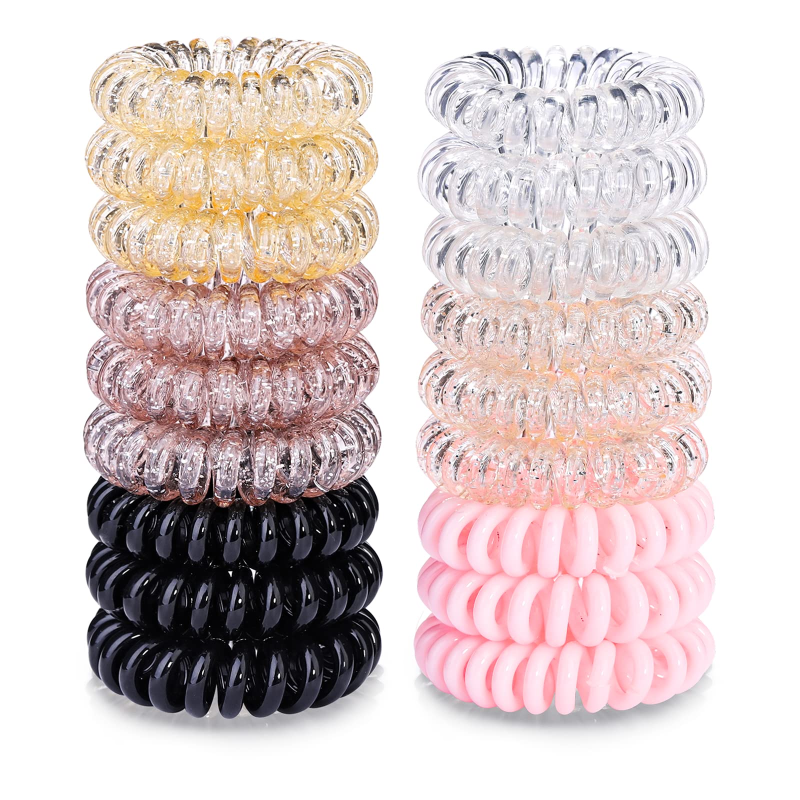 TIZZYT spiral hair ties on wrist show no-damage hold for everyday styling.