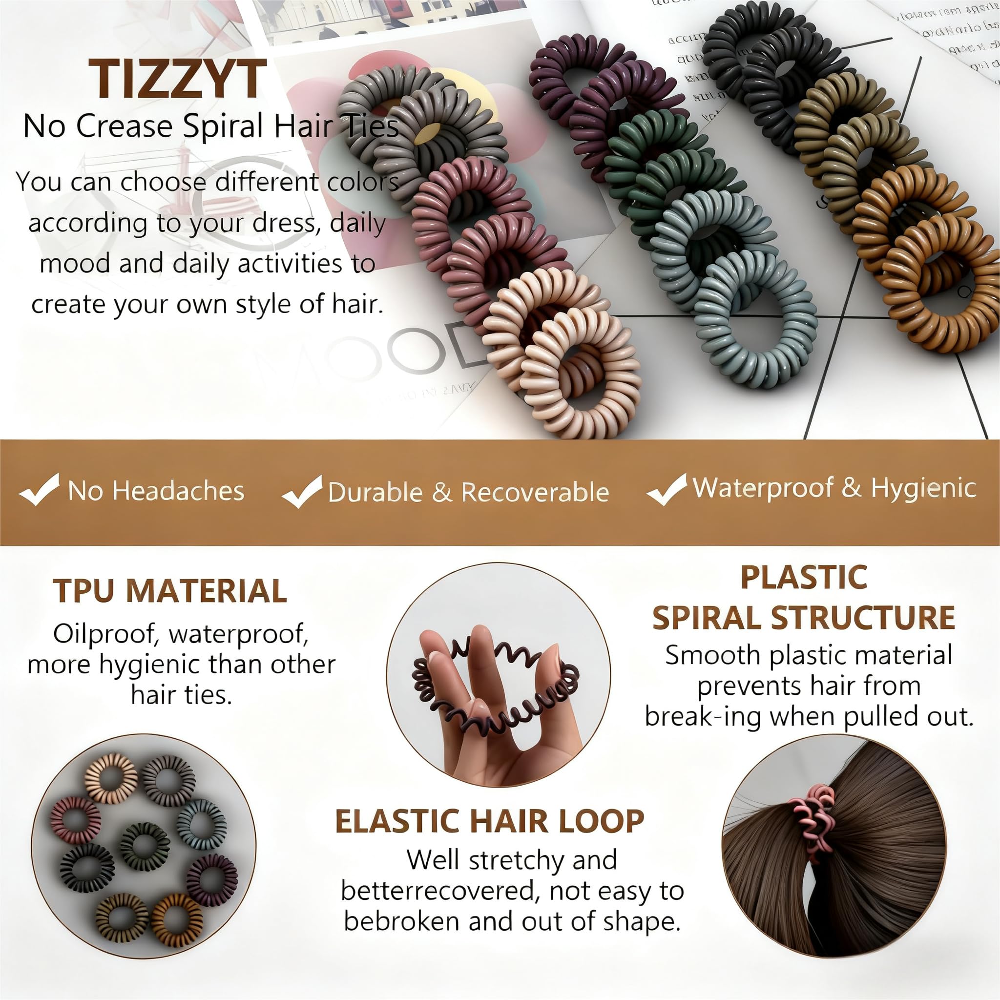 TIZZYT skin-friendly TPU material keeps hair comfortable all day.