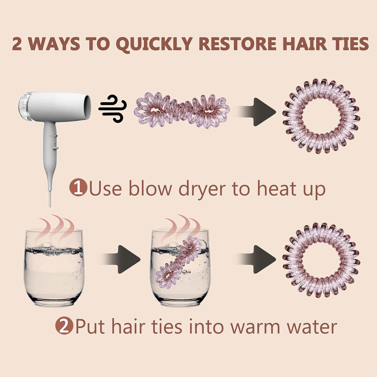 Ponytail with creaseless TIZZYT coil demonstrates smooth styling.