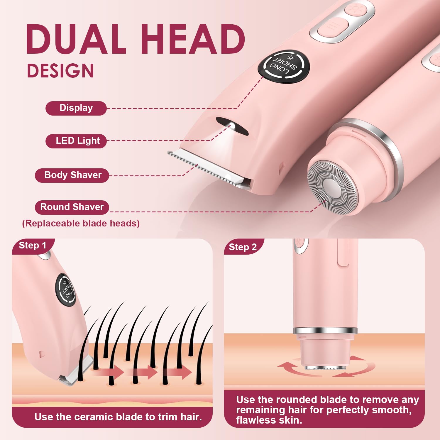 TJJFMM pink compact design ideal for travel and on-the-go grooming