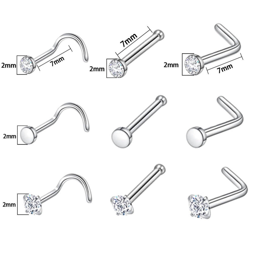 TKKUY anillos ombligo 14G en acero inoxidable