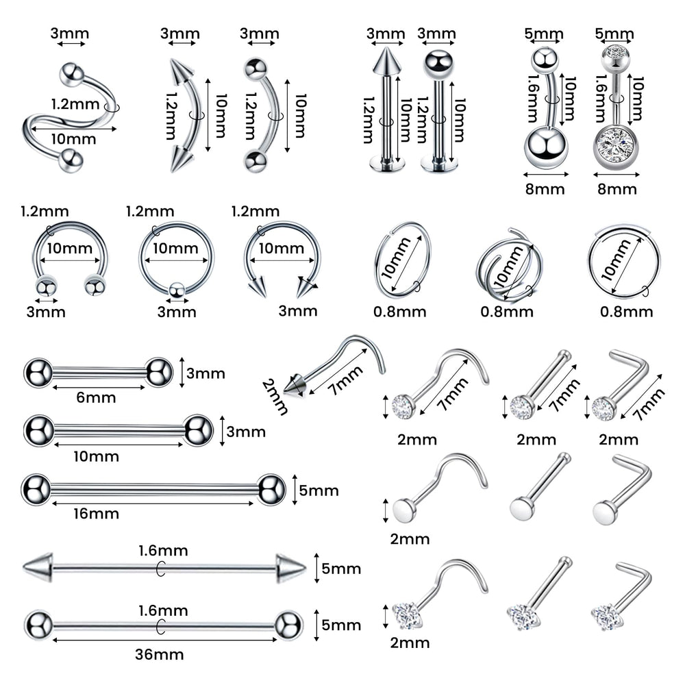 Joyería de acero 316L de TKKUY para varias colocaciones duraderas.