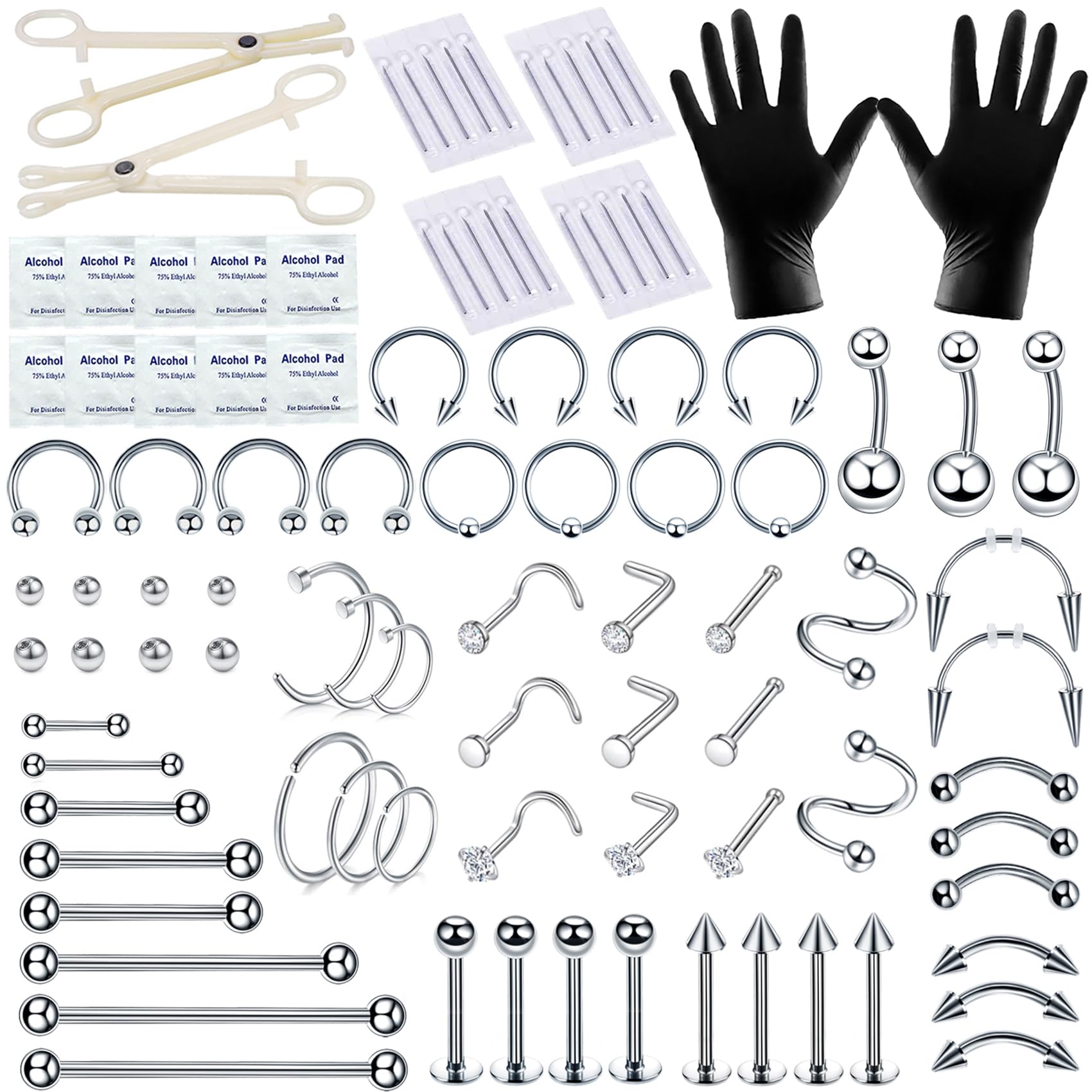 Kit TKKUY de perforación con 94 piezas en acero inoxidable para uso profesional