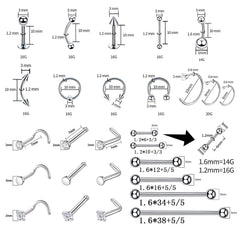 Barbell labret 16G de TKKUY en acero duradero para labios o cejas.