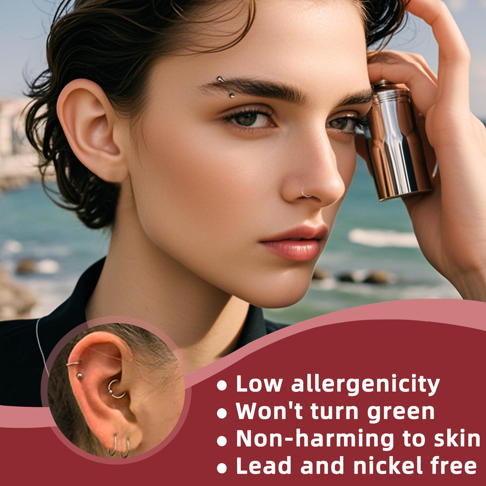 Piercing TKKUY para cartílago, adecuado para tragus y helix.