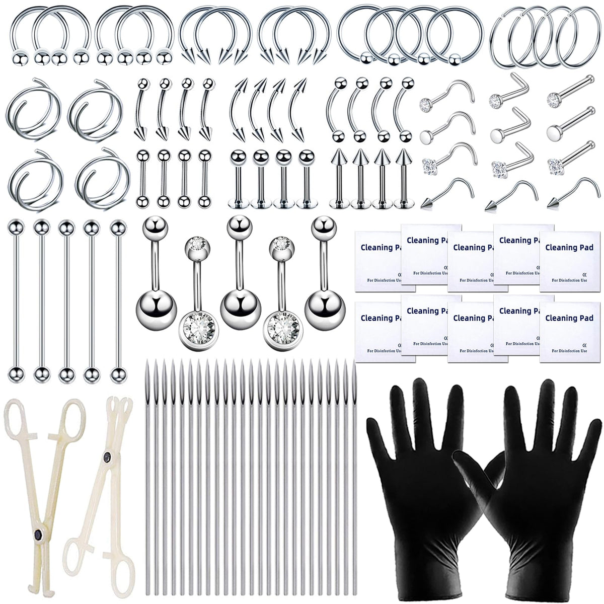 Kit de piercing TKKUY para nariz, seguro para uso profesional.