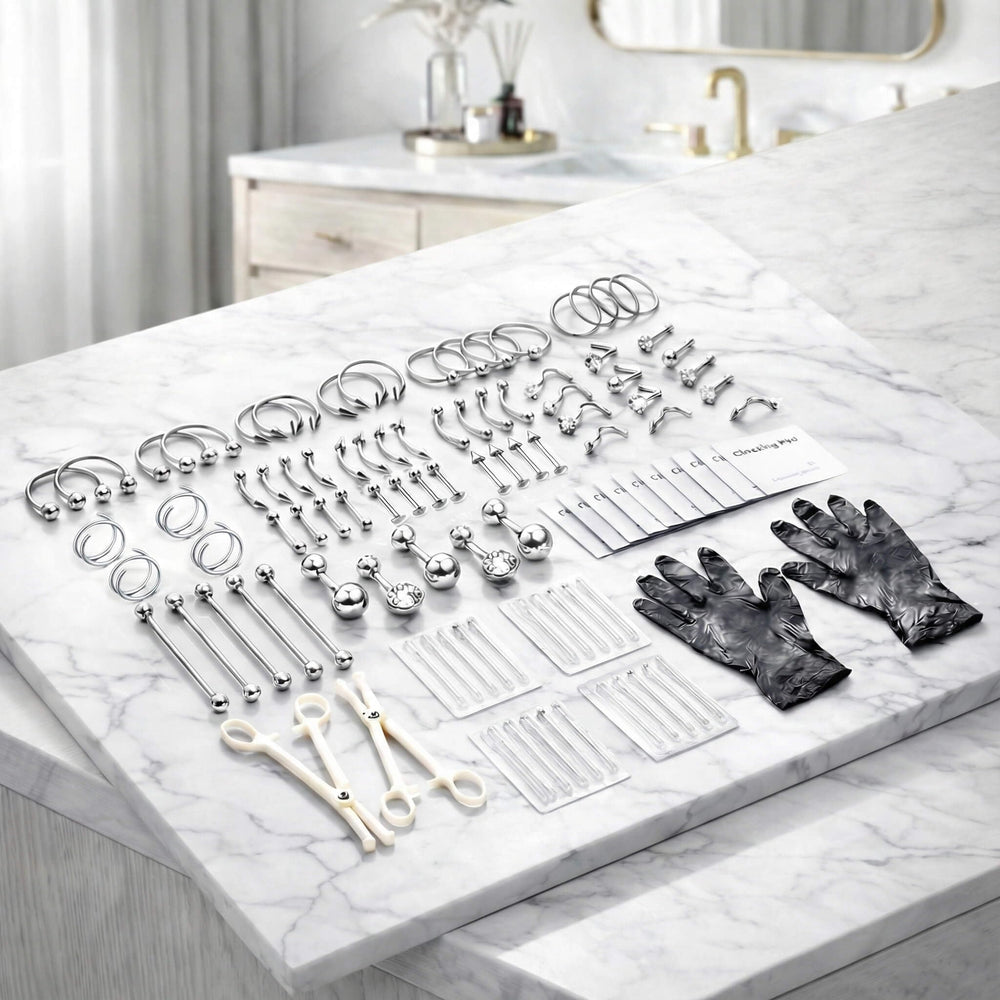 Kit de piercing TKKUY para ombligo, acabado duradero en acero 316L.