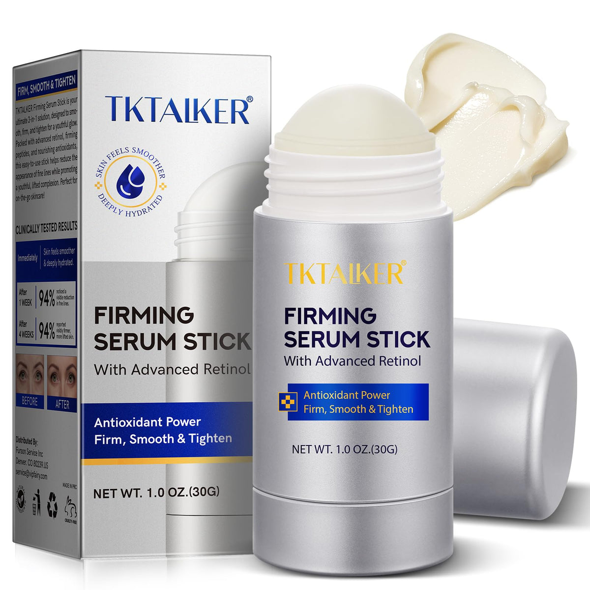 TKTALKER Advanced Retinol Stick packaging for easy, mess-free use.