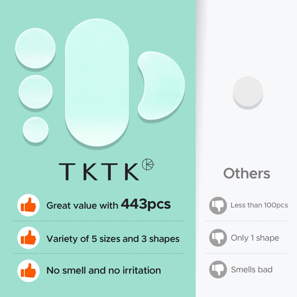 TKTK 33x23 mm contoured patches shield cluster breakouts effectively.