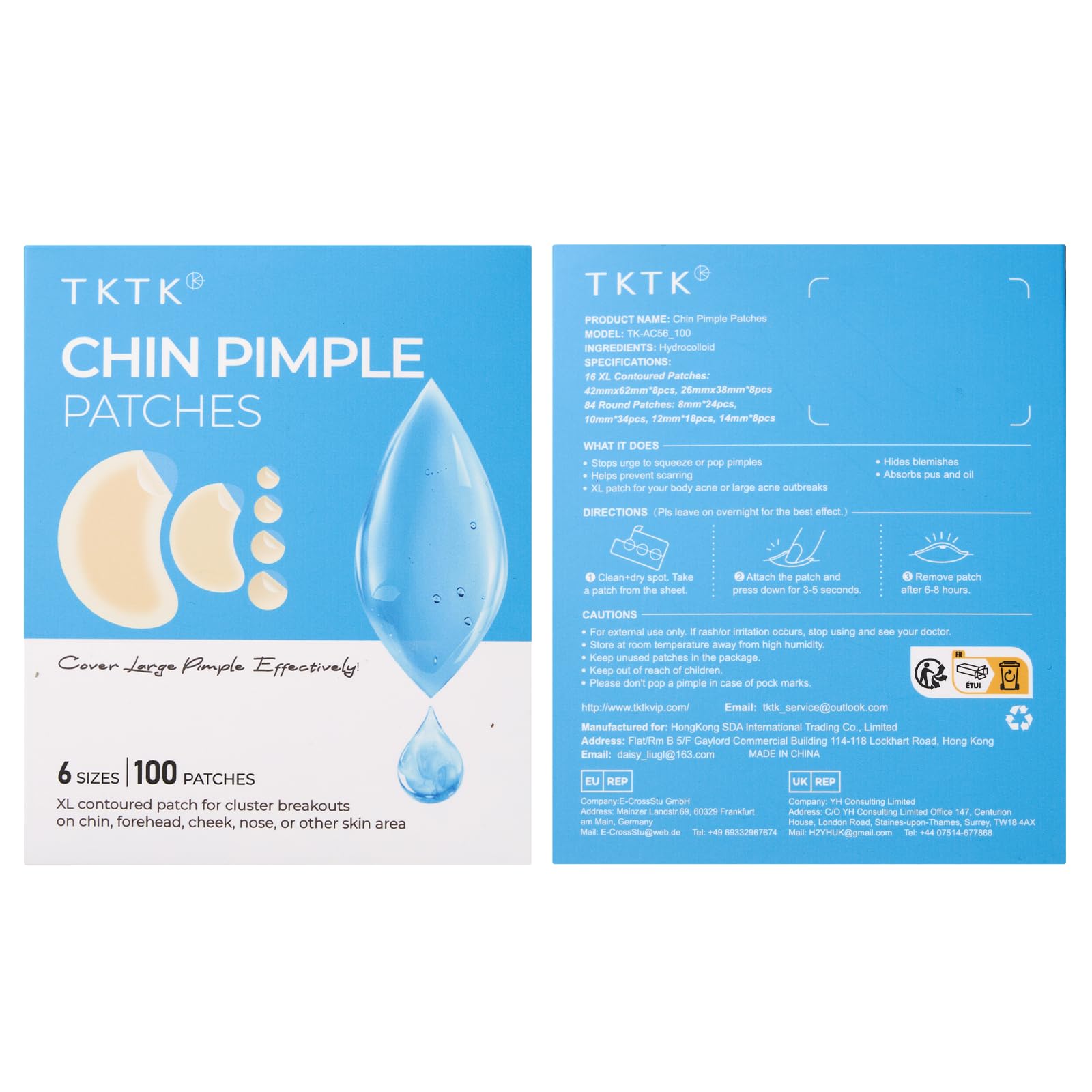 TKTK overnight-use patches stay secure on chin and jawline through sleep.