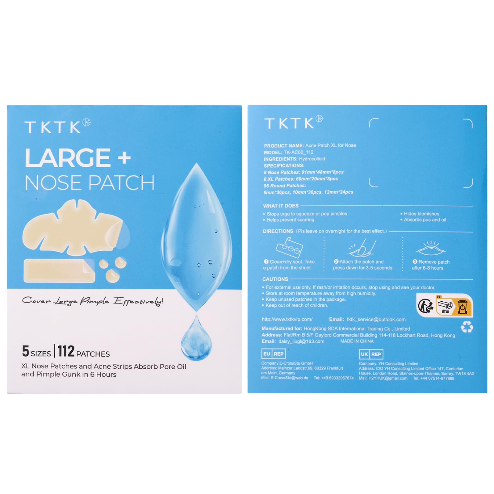 TKTK easy peel packaging keeps patches fresh and portable