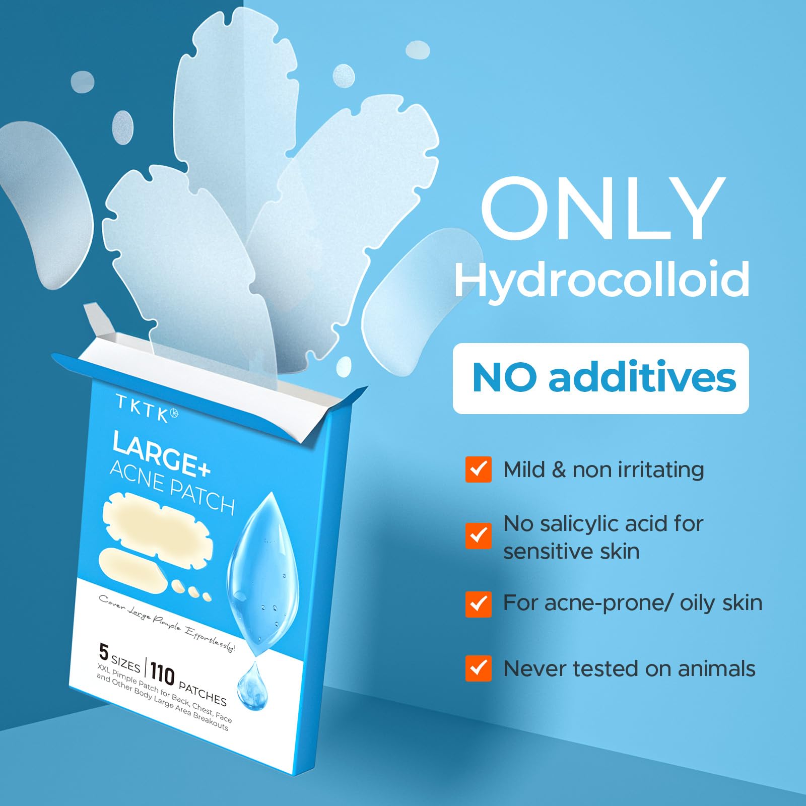 TKTK face oval patch protects facial blemishes without drawing attention.