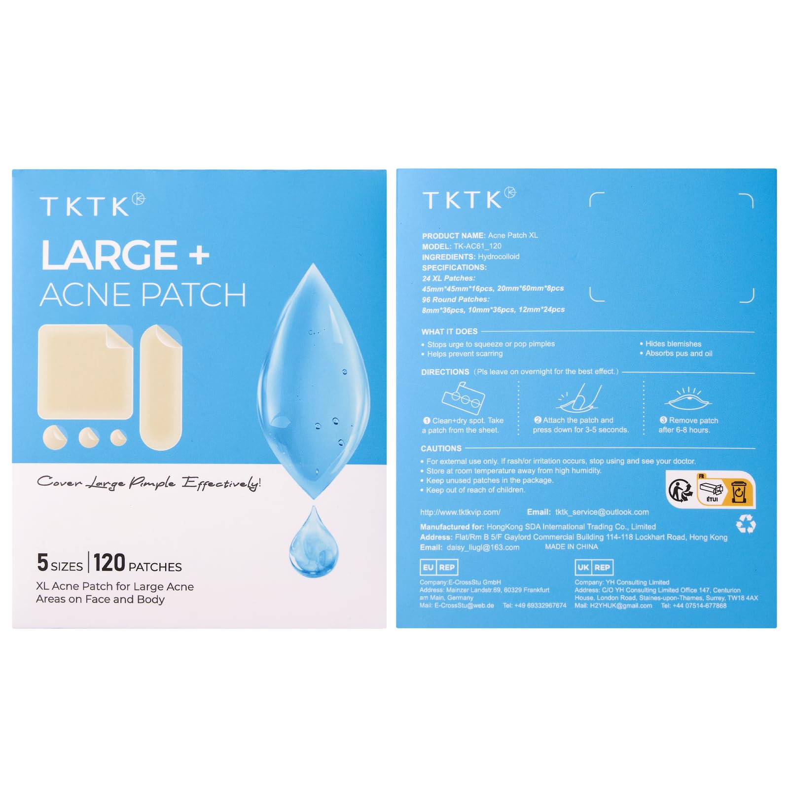 TKTK patch on skin overnight, transparent and discreet