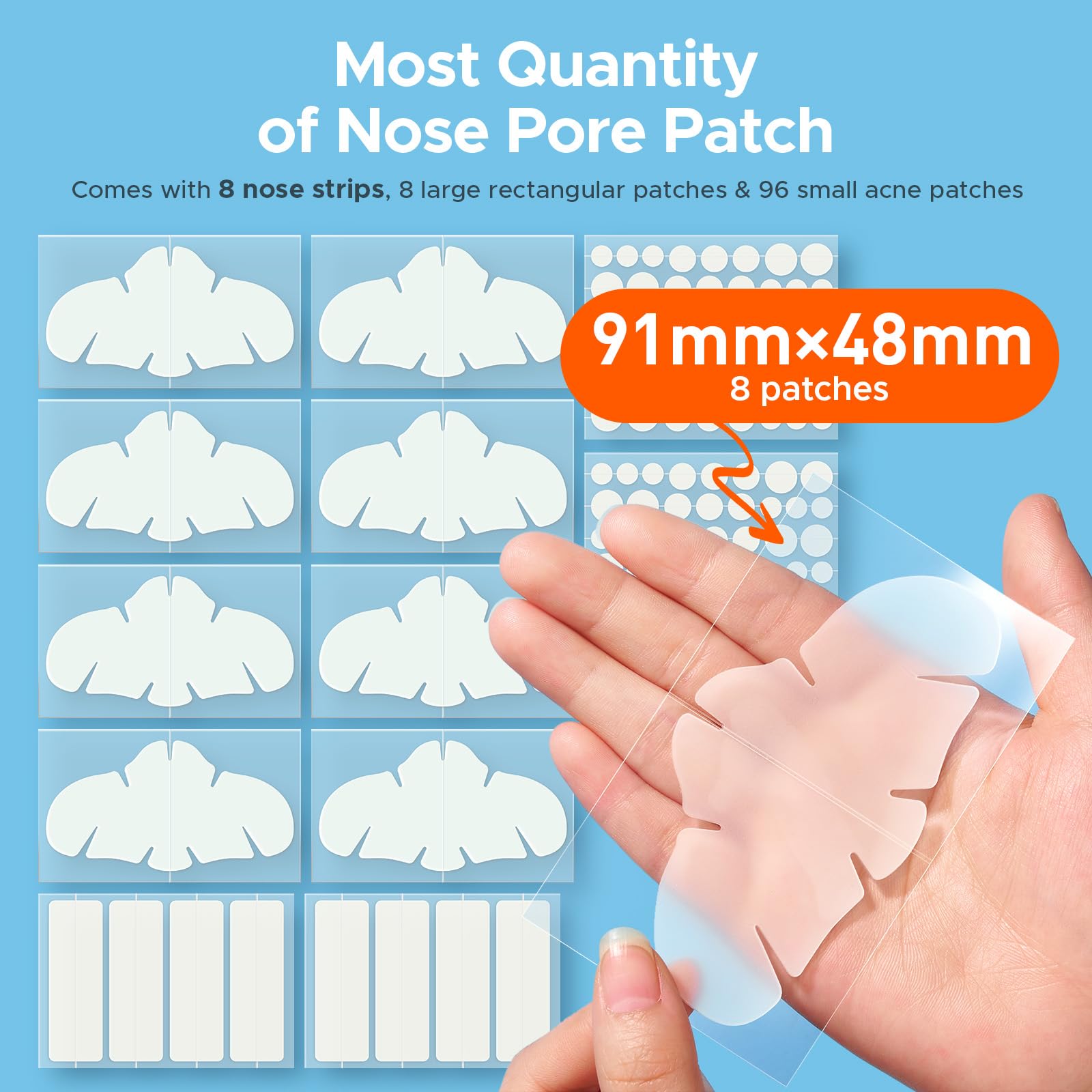 TKTK nose pore strips 91x48mm fit nose shape and reduce shine